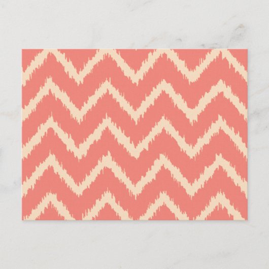Carte Postale Chevrons Ikat - Corail orange et pêche (Devant)