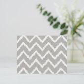 Carte Postale Chevrons Ikat - Gris argent et blanc (Debout devant)