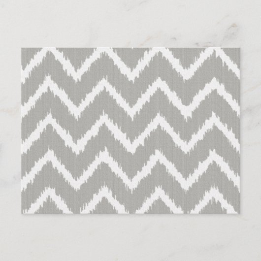 Carte Postale Chevrons Ikat - Gris argent et blanc (Devant)