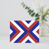 Carte Postale Chevrons rouge, blanc et bleu (Debout devant)