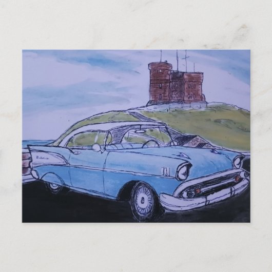 Carte Postale chevy Bel Air 1957 (Devant)