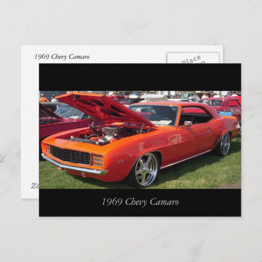 Carte Postale Chevy Camaro 1969 (Devant / Derrière)