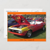 Carte Postale Chevy Camaro SS 1968 (Devant / Derrière)