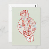 Carte Postale Chewing gum saveur thon drôle (Devant / Derrière)