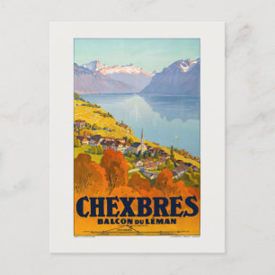 Carte Postale Chexbres Poster vintage 1923