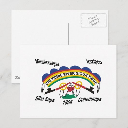 Carte postale Cheyenne River Sioux Flag (Devant / Derrière)