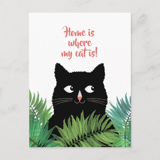 Carte Postale Chez moi, mon chat vit bouger des faire-part (Devant)