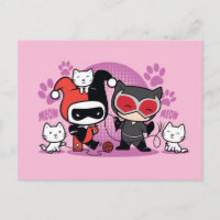 Chibi Harley Quinn & Chibi Catwoman Avec Chats