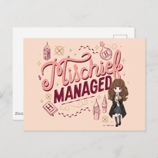 Carte Postale Chibi Hermione "Méfait Réussi" (Devant / Derrière)