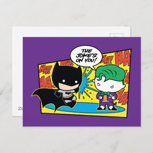 Carte Postale Chibi Joker Pranking Chibi Batman (Devant / Derrière)