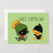 Carte Postale Chibi MARVIN LE MARTIAN™ & DAFFY DUCK™ (Devant / Derrière)