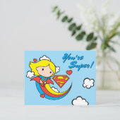 Carte Postale Chibi Supergirl volant arc-en-ciel (Debout devant)