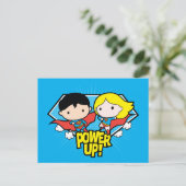 Carte Postale Chibi Superman & Chibi Supergirl Power Up! (Debout devant)