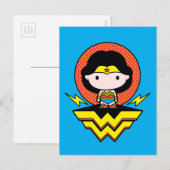 Carte Postale Chibi Wonder Woman avec Pois et logo (Devant / Derrière)