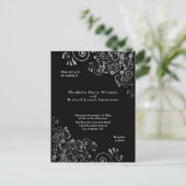 Carte Postale Chic black Gray Wedding Invite RSVP l Site web (Debout devant)