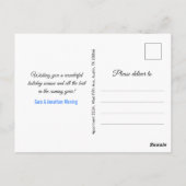 Carte Postale Chic bleu argent parties scintillant lumières de N (Dos)