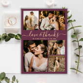 Carte Postale Chic Bourgogne Amour et Merci Mariage Merci