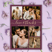 Carte Postale Chic Bourgogne Amour et Merci Mariage Merci