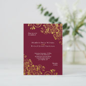 Carte Postale Chic Burgundy Gold Faire-part de mariage RSVP (Debout devant)