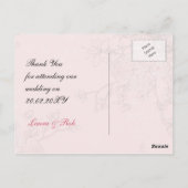 Carte Postale Chic cage d'oiseau rose, Merci inséparable (Dos)