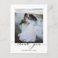 Chic Calligraphie Script Mariage Photo Merci