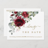 Carte Postale Chic Chic Changer Notre Date Mariage Fleurs Bourgo (Devant / Derrière)