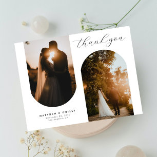 Carte Postale Chic Collage de Photos d'Arche Mariage Remerciemen