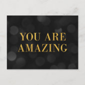 Carte Postale Chic Dark Bokeh Lights Faux Gold Vous Êtes Extraor (Devant)