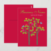 Carte postale chic de rouge de boutique (Devant / Derrière)