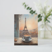 Carte Postale Chic Eiffel Tower Café Café Chalet Paris (Debout devant)