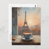 Carte Postale Chic Eiffel Tower Café Café Chalet Paris (Devant / Derrière)