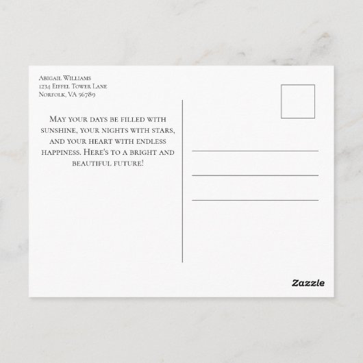 Carte Postale Chic Eiffel Tower Café Café Chalet Paris (Dos)