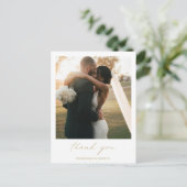 Carte Postale Chic Elegant or simple Mariage photo Merci (Debout devant)