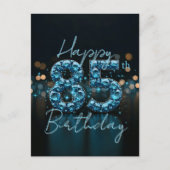 Carte Postale Chic Elegant Sapphire Bleu et Noir 85e anniversair (Devant)