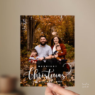 Carte Postale Chic et rustique, joyeux Noël photo de famille