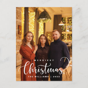 Carte Postale Chic et rustique, joyeux Noël photo de famille