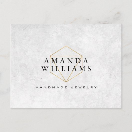 Carte postale Chic Faux Gold Gemstone Jewelry Desi (Devant)