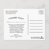 Carte Postale Chic Faux Mariage  Merci argent Modèle (Dos)