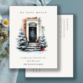 Carte Postale Chic Festive Winter Front Door We have Moved