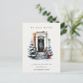 Carte Postale Chic Festive Winter Front Door We have Moved (Debout devant)