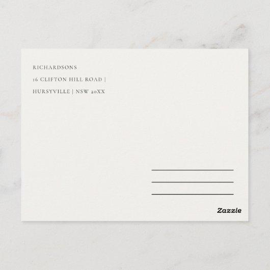 Carte Postale Chic Festive Winter Front Door We have Moved (Dos)