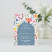 Carte Postale Chic Floral Blue Arch Baby shower garçon (Debout devant)