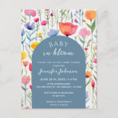 Carte Postale Chic Floral Blue Arch Baby shower garçon (Devant)