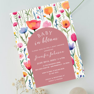 Carte Postale Chic Floral Blush Rose Baby shower Girl