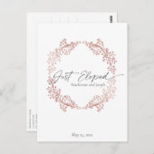 Carte Postale Chic Floral Wreath Just Eloped Faire-part Invitati (Devant / Derrière)