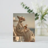 Carte Postale Chic Fox Relaxant dans le style (Debout devant)