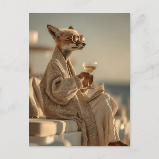 Carte Postale Chic Fox Relaxant dans le style (Devant)