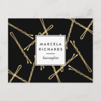 Chic Gold Bobby Pins Coiffeur Styliste Salon Noir