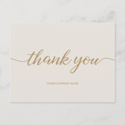 Carte Postale Chic Gold Moderne Typographie Script commercial me (Devant)