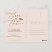 Carte Postale Chic Grad Party Enregistrer la date Rose Parties s (Dos)
